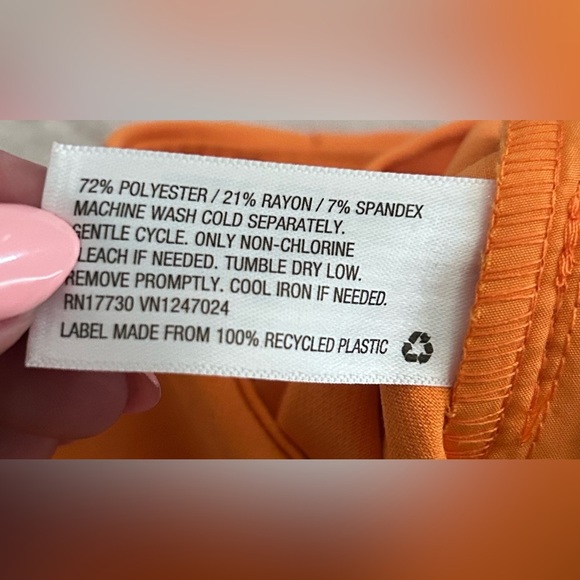 A New Day Orange Pleated High Rise Trouser Shorts Size 4 - Picture 5 of 6